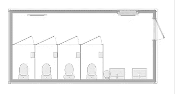 Сан. узел (4 каб.) 2,44х8 м